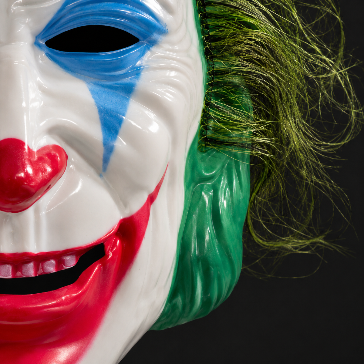 Sinister Clown Mask with Green Hair