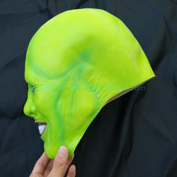 Neon Green Grinning Face Mask