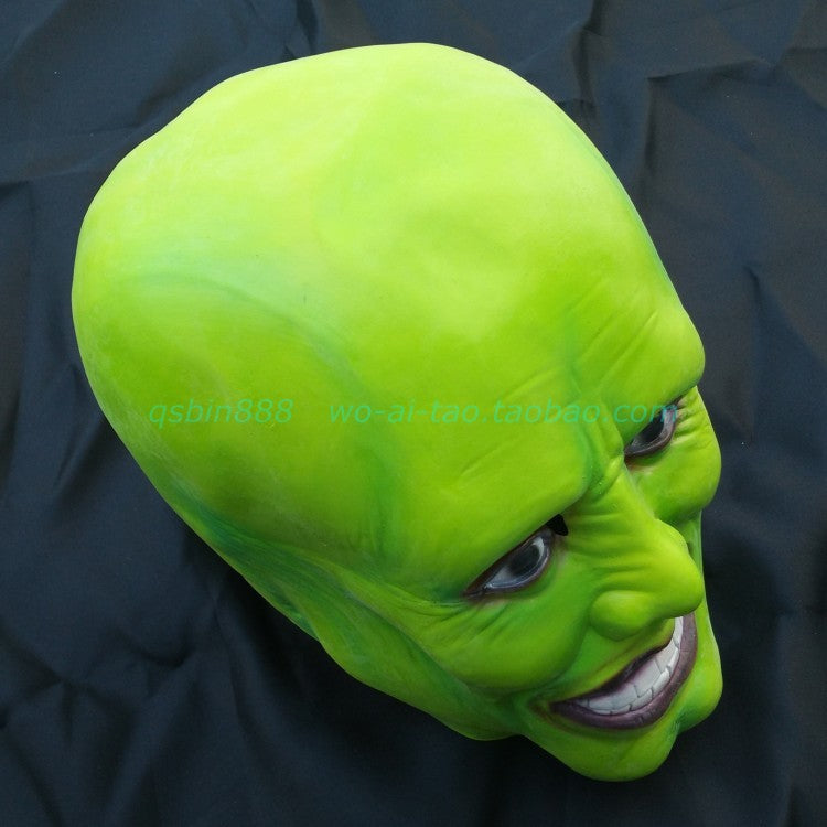 Neon Green Grinning Face Mask