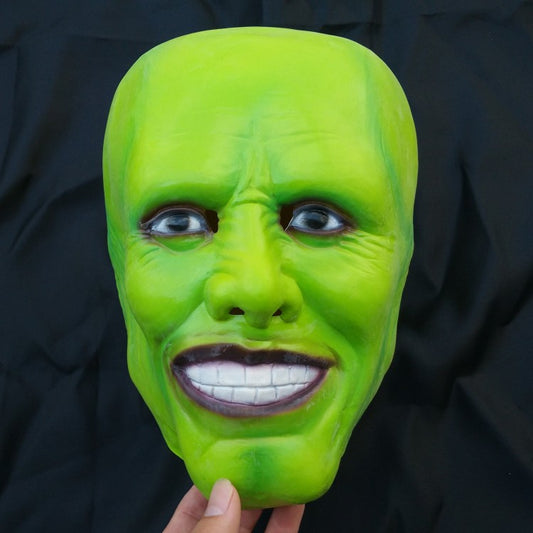 Neon Green Grinning Face Mask