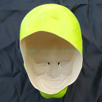 Neon Green Grinning Face Mask