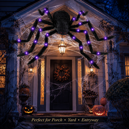 6.5FT Giant Light-Up Halloween Spider – Purple LED
