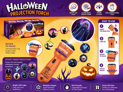 Halloween Projection Flashlight – 48 Spooky Images