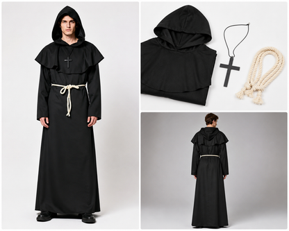 Sinister Monk Halloween Costume – Hooded Robe Set