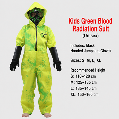 Biohazard Blood Splatter Costume Set – Adult Hooded Jumpsuit, Mask & Gloves