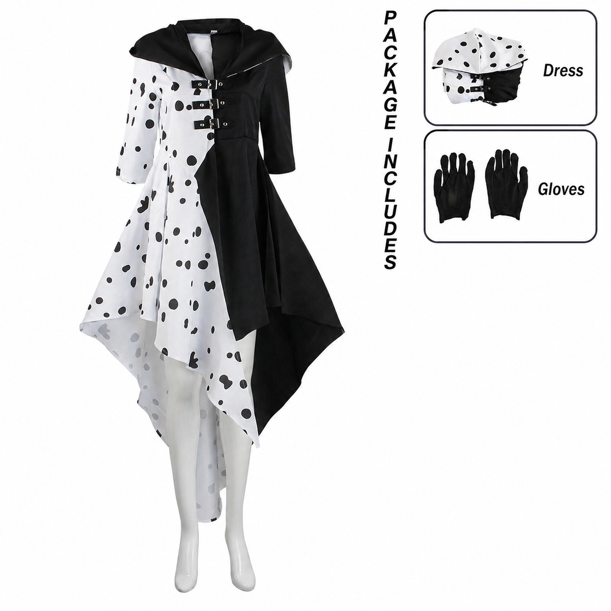Black & White Villain Costume Dress