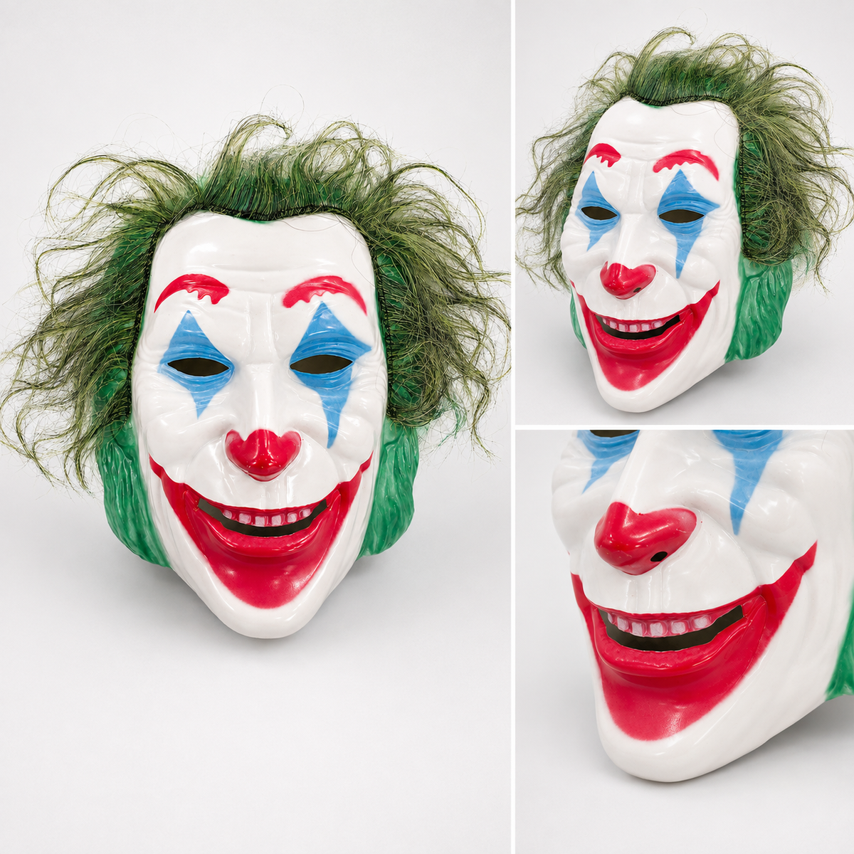 Sinister Clown Mask with Green Hair