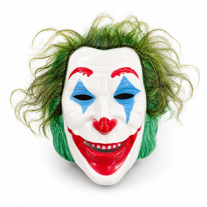 Sinister Clown Mask with Green Hair