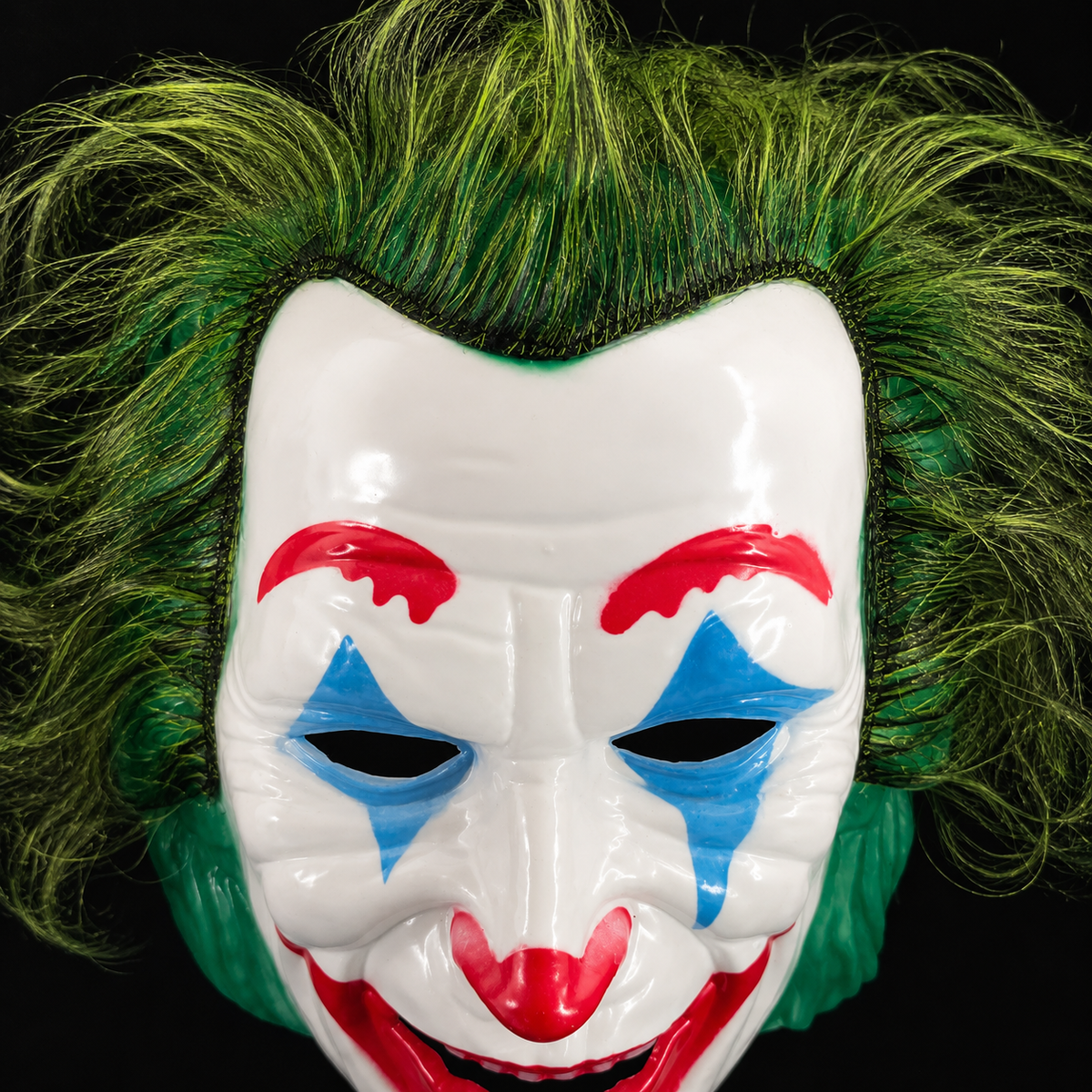 Sinister Clown Mask with Green Hair