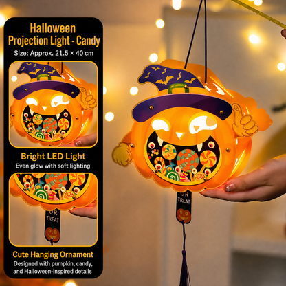 Halloween LED Hanging Lantern – Light-Up Pumpkin & Spooky Designs