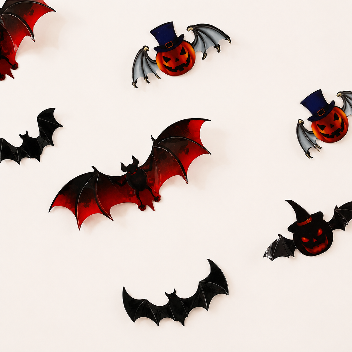 “Pumpkin Bats” 3D Wall Decoration Set