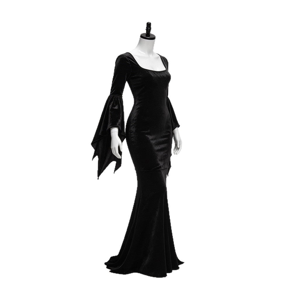Gothic Midnight Velvet Dress – Women’s Halloween Costume