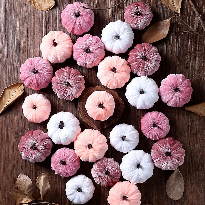 Blush Velvet Pumpkin Set