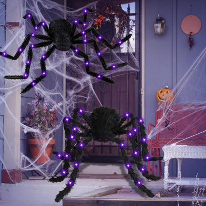 6.5FT Giant Light-Up Halloween Spider – Purple LED