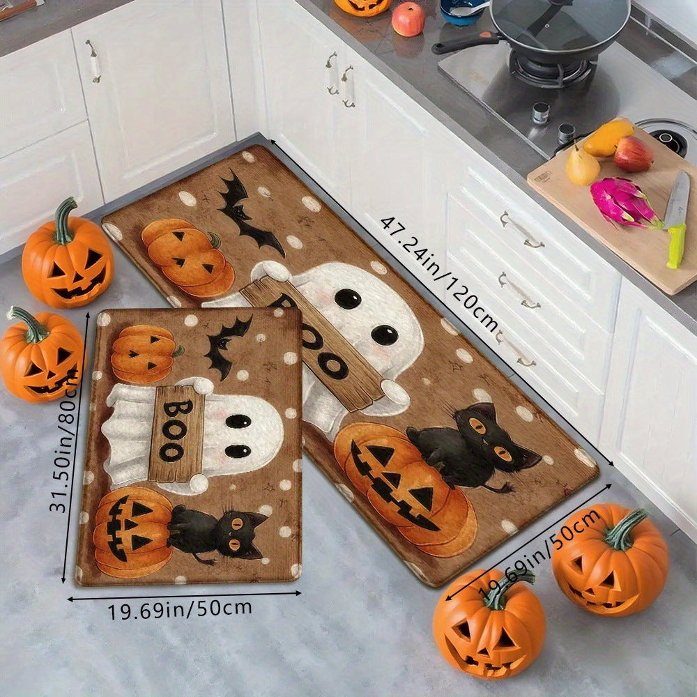 Boo Ghost Halloween Kitchen Rug