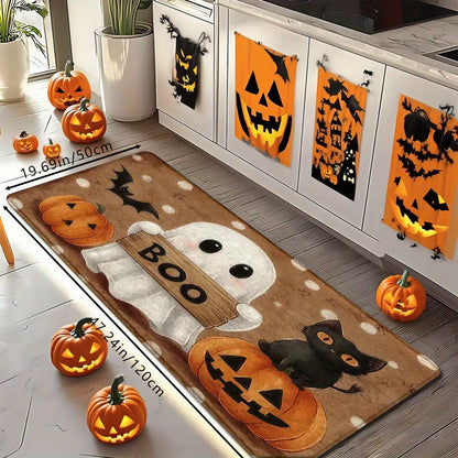 Boo Ghost Halloween Kitchen Rug
