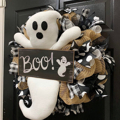 Boo Ghost Halloween Wreath