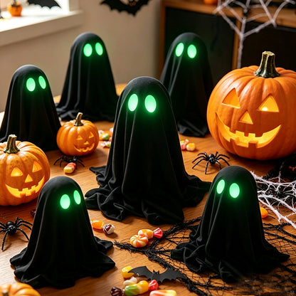 Glowing Ghost Decoration – Halloween LED Spirit with Optional Witch Hat