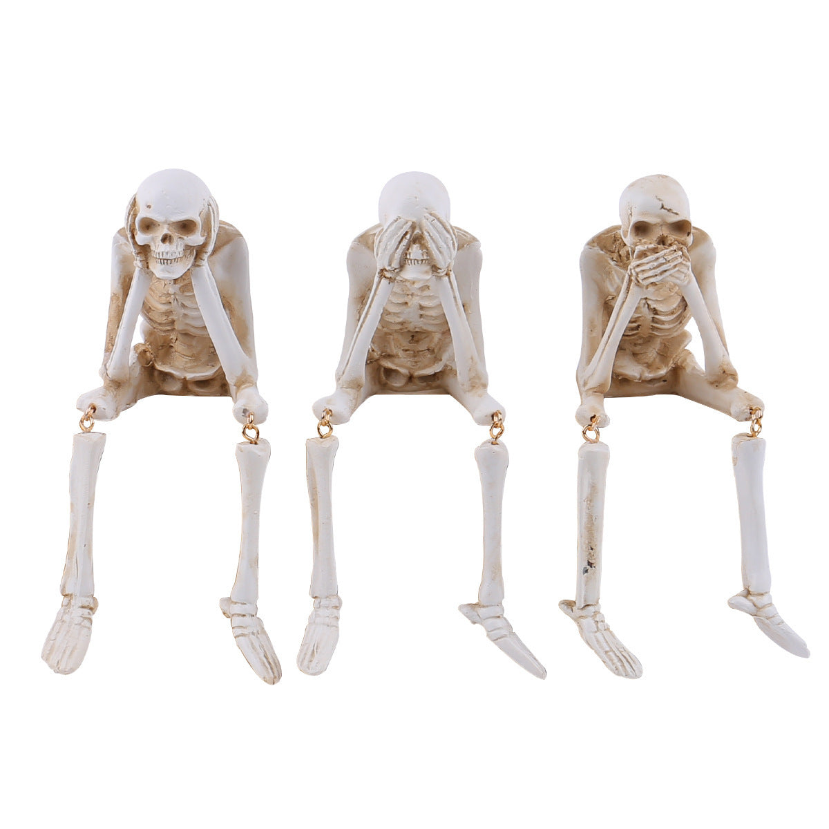 See No Evil Skeleton Trio with Display Box