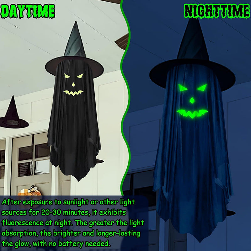 2-Pack 39" Glow-in-the-Dark Hanging Witch Ghosts