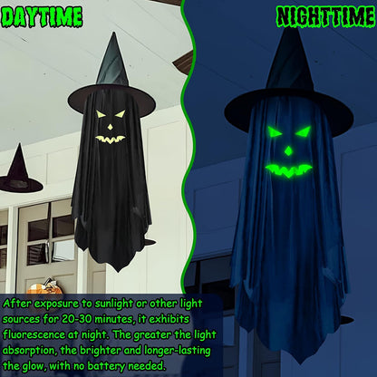 2-Pack 39" Glow-in-the-Dark Hanging Witch Ghosts