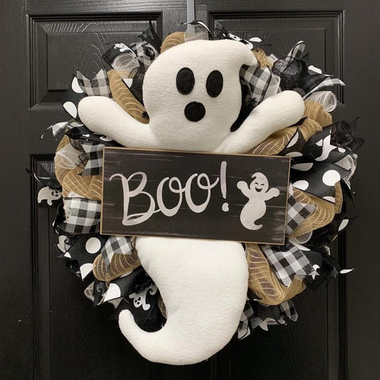 Boo Ghost Halloween Wreath