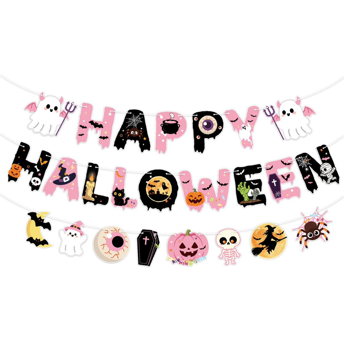 Pink Halloween Party Decoration Kit