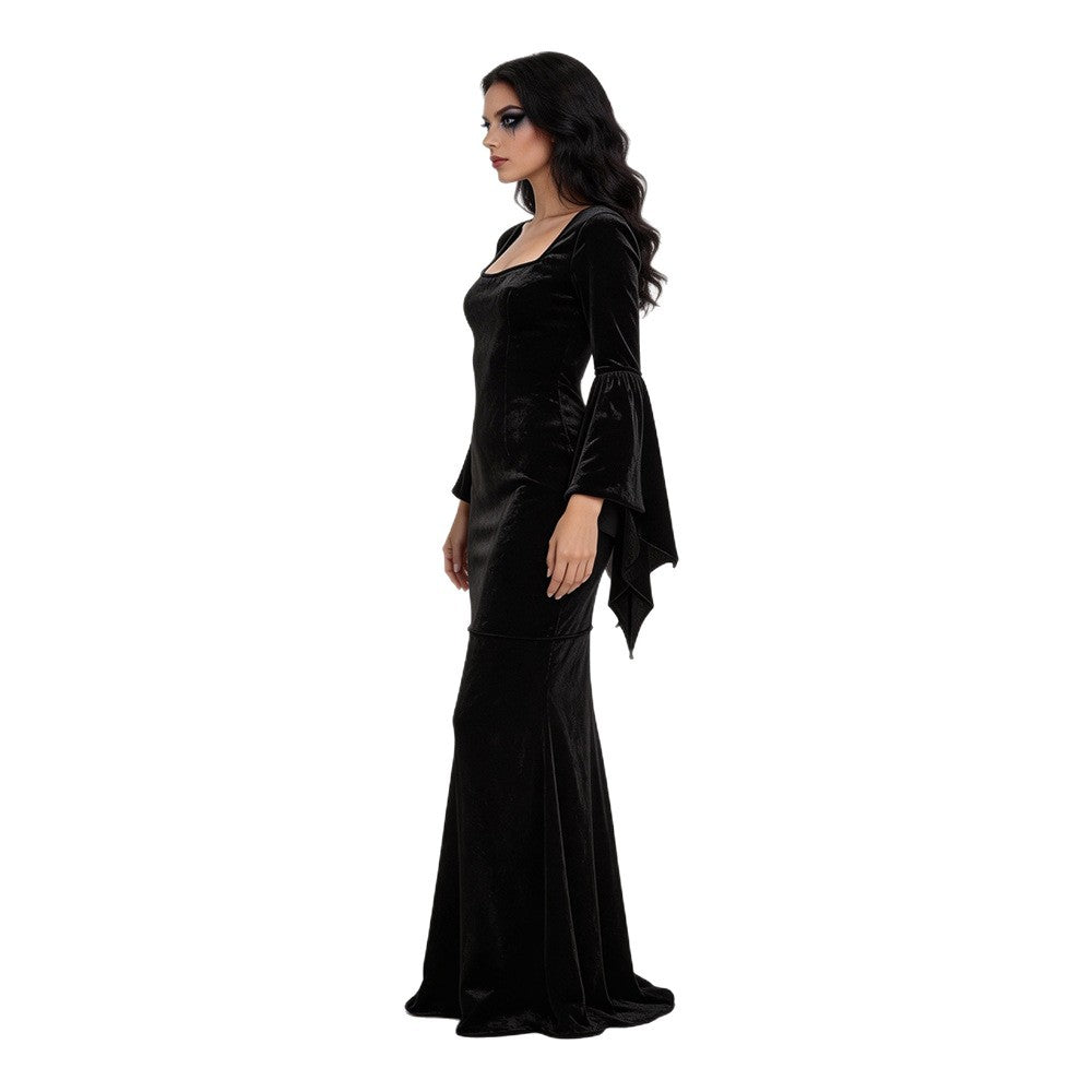 Gothic Midnight Velvet Dress – Women’s Halloween Costume
