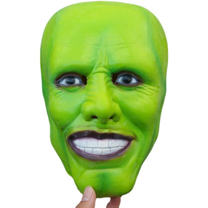 Neon Green Grinning Face Mask