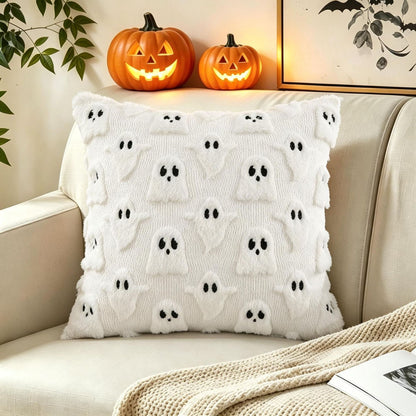 Halloween Tufted Throw Pillow Covers – Ghost & Bat Collection