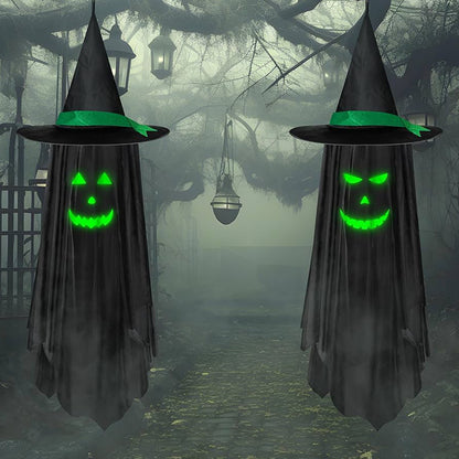 2-Pack 39" Glow-in-the-Dark Hanging Witch Ghosts