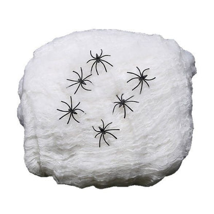Halloween District™ Giant Spider Web Kit — 200g Web + 60 Spiders