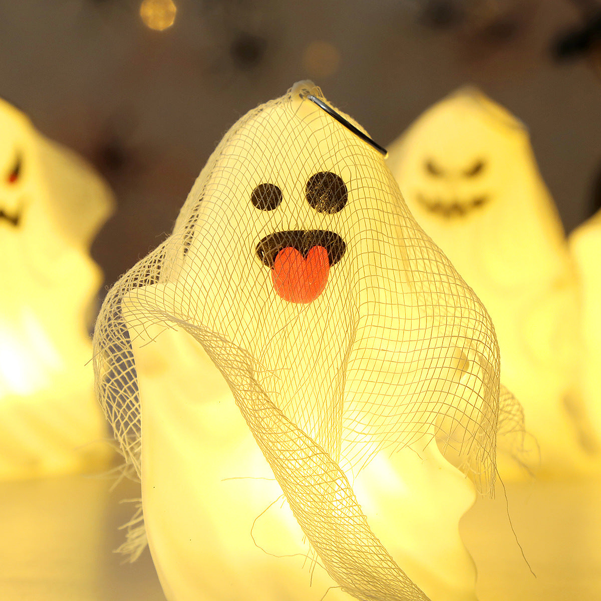 4-Pack Light-Up Mini Ghosts – Halloween Tabletop Decor