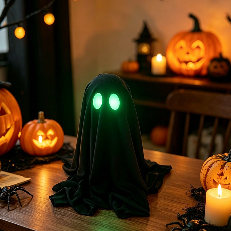Glowing Ghost Decoration – Halloween LED Spirit with Optional Witch Hat