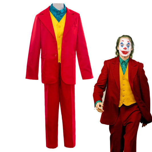 Red Chaos Clown Suit Costume – 4-Piece Adult Halloween Set