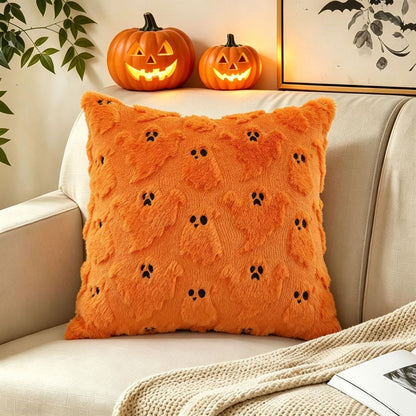 Halloween Tufted Throw Pillow Covers – Ghost & Bat Collection