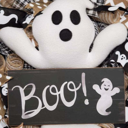 Boo Ghost Halloween Wreath