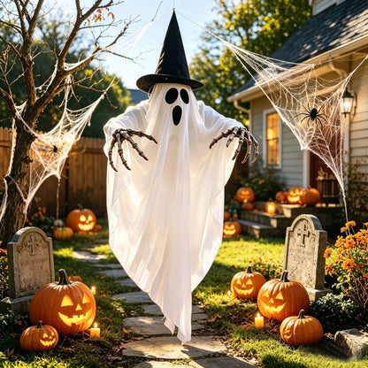 Light-Up Hanging Witch Ghost – 35" Halloween Decor
