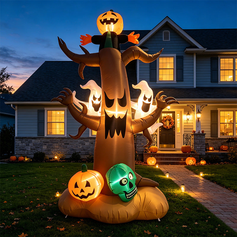 7.9FT Giant Haunted Tree Inflatable with Ghosts & LED Lights