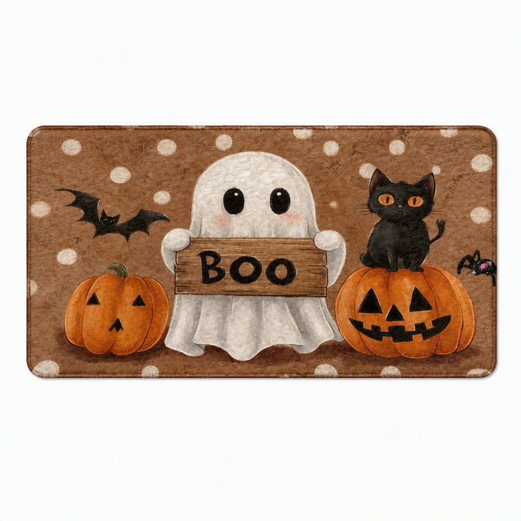 Boo Ghost Halloween Kitchen Rug