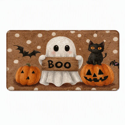Boo Ghost Halloween Kitchen Rug