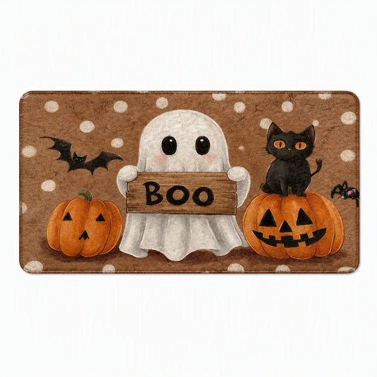 Boo Ghost Halloween Kitchen Rug