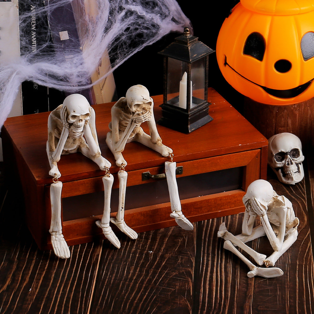 See No Evil Skeleton Trio with Display Box