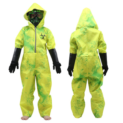 Biohazard Blood Splatter Costume Set – Adult Hooded Jumpsuit, Mask & Gloves