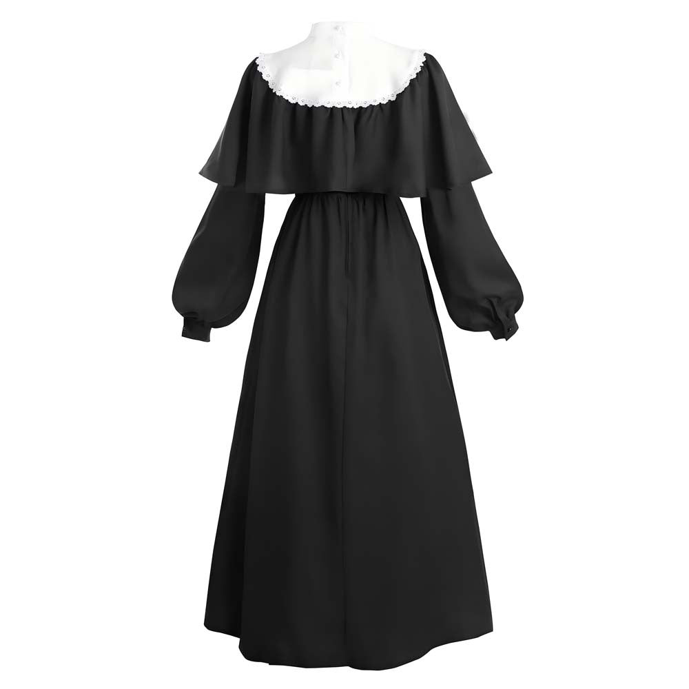 Haunted Sister Gothic Costume Set – Women’s Black Halloween Dress