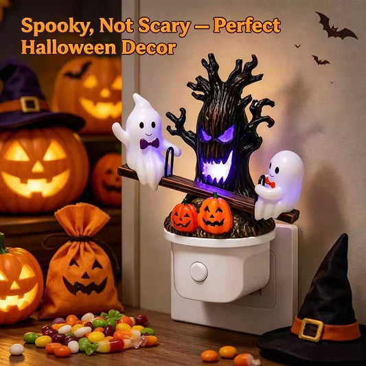 Halloween Ghost Seesaw Plug-In LED Night Light