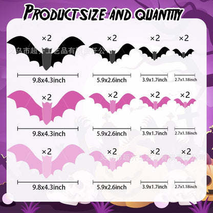 Pink & Black Halloween Bat Wall Decor