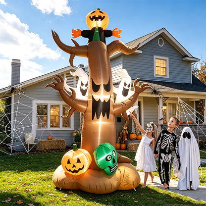 7.9FT Giant Haunted Tree Inflatable with Ghosts & LED Lights