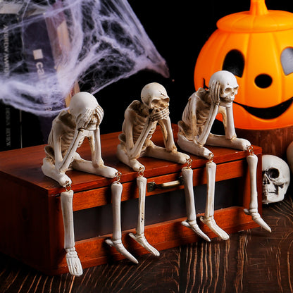 See No Evil Skeleton Trio with Display Box