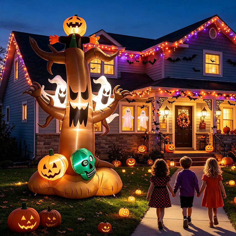 7.9FT Giant Haunted Tree Inflatable with Ghosts & LED Lights